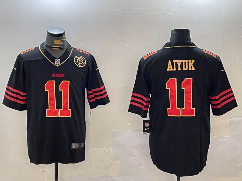 Men San Francisco 49ers #11 Aiyuk Black Gold 2024 Nike Limited NFL Jersey style 12302